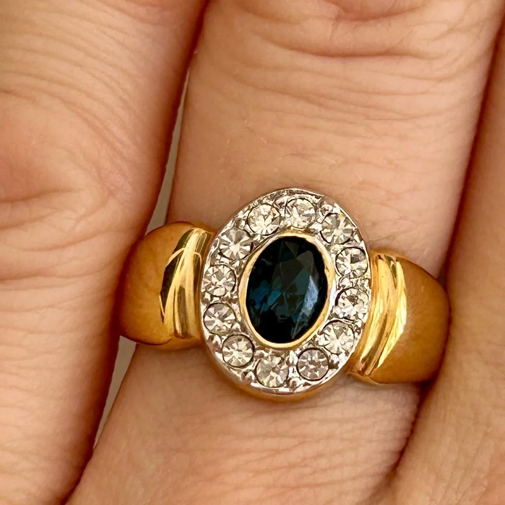 Swarovski Crystals 18K Gold Plated Designer Ring